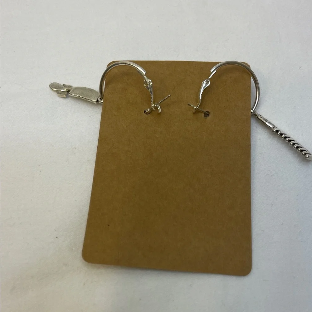 Silver Comb Charm Earrings